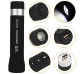 Presidente inalámbrico al aire libre de la bicicleta del Presidente inalámbrico de BT con el banco del poder de la linterna LED 1200mAh negro