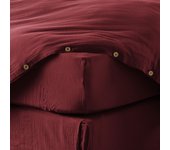 Drap housse 90x190 cm en Gaze de coton Lie De Vin 90 x 190 cm rojo