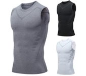 Camisetas sin mangas para hombre, chaleco de capa Base, deportes de baloncesto, compresión ajustada, gimnasio, Fitness, Jogger, camiseta para correr, camiseta sin mangas para exteriores S negro