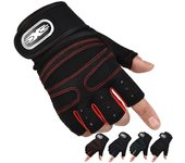 Guantes de gimnasio Ejercicio deportivo Levantamiento de pesas Entrenamiento Fitness Guante de ciclismo al aire libre L negro