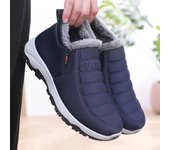 Botas de nieve de invierno con suela gruesa para hombre: zapatos de algodón cálidos, cómodos y de un solo paso para personas mayores Size 37-Women negro