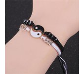 Juego de 2 pulseras Yin y Yang a juego Exquisito juego de pulseras tejidas a mano de Tai Chi