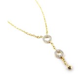 Altesse [K4720] - Collar Blanco 'Diosa' Chapado en Oro blanco
