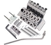 Sistema de puente trémolo de sillín de doble rollo de 6 cuerdas para reemplazo de guitarra eléctrica plata