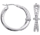 Altesse [R5735] - Créoles argent 'Sissi' blanc argenté (rhodié) - 20 mm blanco