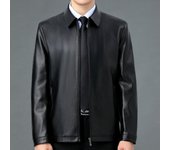 Chaqueta de cuero casual para hombre, capa superior de cuero genuino, solapa de piel de oveja, chaqueta de cuero corta nueva para hombre, abrigo de otoño e invierno 170