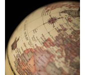 Globo terráqueo, mapa de la Tierra en inglés, Base de madera Retro, instrumento terrestre, educación de geografía, decoración de escritorio