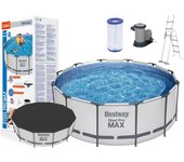 Piscina de jardín con estructura de 366 x 122 cm Bestway 56420