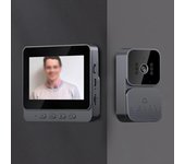 Intercomunicador de timbre de puerta con cámara de seguridad de teléfono con timbre de vídeo inalámbrico con pantalla de 4,3