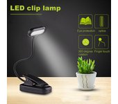 Lámpara de lectura LED mini recargable con batería, flexible, fácil de enganchar, protección para los ojos, luz de noche, lámparas de mesa de escritorio para lectura Battery Version