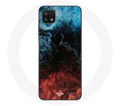 Coque pour Samsung Galaxy A22 5G fond de texture abstraite rouge noir bleu