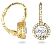 Les Trésors De Lily [M9569] - Pendientes de botón 'Sissi' chapados en oro oro blanco - 9 mm oro