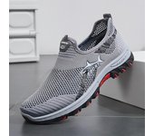 Zapatos de malla para hombre, zapatillas de deporte ligeras y cómodas para hombre, zapatos planos sin cordones, mocasines 47 negro