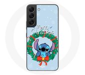 Coque pour Samsung Galaxy S21 FE Stitch neige joyeux Noël bleu