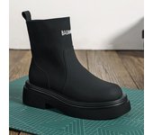 Botas cortas de suela gruesa para hombre, botines de estilo británico para hombre, botas Chelsea de caña alta para hombre, zapatos casuales sin cordones de estilo callejero, botas altas 38