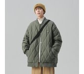 Chaqueta de invierno para hombre, Parkas, abrigo grueso y cálido, chaquetas con cuello levantado, Parka de Color sólido, ropa nueva de moda M negro
