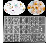 1 molde de resina de espejo redondo ovalado en forma de corazón para hacer joyas con resina epoxi UV, manualidades decorativas MYY