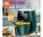 Freidora de aire de 4,5l y 1400W, freidora saludable sin aceite, freidora LED táctil multifunción sin aceite, freidora de aire para pollo, patatas fritas, Pizza 4.5L&EU negro