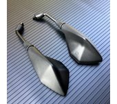 2 piezas/par de espejos retrovisores para motocicleta, scooter, bicicleta eléctrica, espejos retrovisores laterales convexos de 10 mm, color negro negro