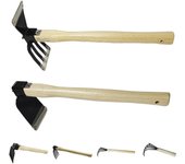 Rastrillo de garra de jardín con mango de madera, rastrillo de mano, azada, garras de acero de 4/5 dientes, herramienta de jardinería para aflojar o desmalezar el suelo StyleA