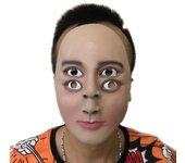 Máscara de terror de cuatro ojos, máscara de látex de cara completa con banda elástica, accesorios para disfraces de Halloween y Navidad color verde maíz