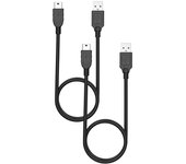 Câbles MINI USB - Phonillico® - Lot de 2 - Compatible Nikon D50/D600 - 1 Mètre - Noir