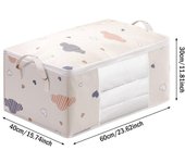 Organizador de ropa de colcha impermeable reutilizable, organizador de armario a prueba de polvo, Bolsa de Almacenamiento de Ropa, bolsa de almacenamiento de equipaje de gran capacidad 60*40*30cm beige