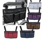 Bolsa de almacenamiento para el respaldo del asiento del coche, reposabrazos para silla de ruedas, para colgar en la motocicleta, bicicleta, cochecito o andador. negro