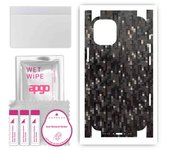 apgo Protective Skin Sticker for the back+sides compatible with Apple iPhone 12 mini, Full Wrap Film, Foil, Vinyl - Pattern Carbon Black Pixel