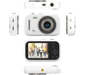 Cámara digital 4K Cámara de vídeo digital portátil 48MP Pantalla IPS de 2,8 pulgadas Zoom 16X Batería incorporada blanco