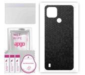 apgo Protective Skin Sticker for the back compatible with Realme C21, Wrap Film, Foil, Vinyl - Pattern Black Honeycomb