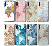 Funda de teléfono con mapa del mundo para viajes para Realme GT 2 9i 8i 7i Pro X50 X2 C35 C21 C20 C11 C3, funda de teléfono negra suave Realme GT NEO 3