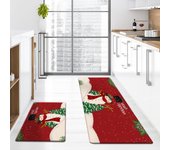 Tapetes de cocina gruesos navideños, antipolvo, antideslizantes, festivos, decoración navideña, tapetes de entrada 40*60*0.8cm