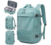 Mochila de viaje para mujer, mochila expandible para computadora portátil de negocios de 39 l para adolescentes, con bolsa seca y húmeda, mochila escolar impermeable de 16 pulgadas