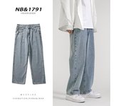 Pantalones vaqueros holgados de moda coreana para hombre, pantalones vaqueros clásicos de pierna recta de color liso que combinan con todo, pantalones de pierna ancha para hombre, azul claro, gris y negro XXXXXL negro