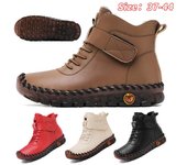 Botas de nieve de invierno para hombres y mujeres, zapatos de algodón que mantienen el calor, zapatos de senderismo al aire libre, botas de tobillo altas cálidas de felpa, zapatillas de deporte para hombre 37 negro