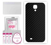 apgo Protective Skin Sticker for the back compatible with Samsung Galaxy S4 Active i9295, Wrap Film, Foil, Vinyl - Pattern Carbon Black
