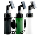 Cepillo de limpieza para palos de golf Cepillo portátil para ranuras de palos de golf con botella de agua tipo empuje Cepillo de agua Limpiador de ranuras para swing de golf verde