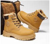 Moda 2024 Invierno Nuevas botas de lujo para hombre Zapatos cómodos, transpirables e impermeables para hombre Botas de trabajo de moda para hombre Botas de moto 39 amarillo