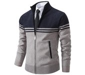 Chaqueta de cuello alto de moda para hombre, otoño e invierno, nueva, gruesa, cálida, holgada, informal, de negocios, cárdigan, abrigo para hombre M