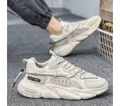 2024 Zapatos para hombre, zapatillas deportivas transpirables de malla, zapatillas de plataforma con cordones, zapatillas informales para correr, zapatillas para hombre 39 beige