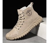 Botas casuales de hombre Zapatos de cuero 42 beige