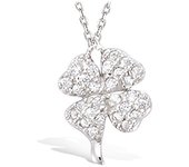 Les Trésors De Lily [K9134] - Chaîne Cheville Argent 'Trèfle' blanc argenté (rhodié) - 9x9 mm blanco