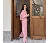 Otoño Invierno Abrigos Para Mujer Mezcla De Cachemira Chaquetas Largas Cuello Cinturón Delgado Vendaje Abrigo Abrigo XL color rosa