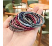 Coleteros elásticos estilo coreano: gomas elásticas básicas hechas a mano azul denim