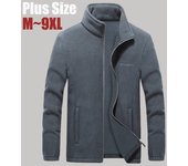 Chaquetas de lana Softshell de talla grande para hombre, sudaderas cálidas, abrigos térmicos, rompevientos, ropa deportiva de marca 7XL 8XL 9XL 6XL rojo
