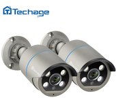 Techage H.265 4MP Audio bidireccional cámara IP POE IP66 impermeable vídeo de exterior CCTV cámara de vigilancia de seguridad para sistema POE NVR 1pc NO with 20M cable