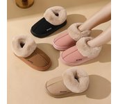 Botas de nieve de espuma viscoelástica cómodas para hombres y mujeres: botas cortas de suela gruesa antideslizantes y cálidas para zapatos de invierno 36-37 negro
