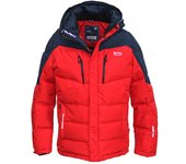 Chaqueta de invierno para hombre Abrigo acolchado de algodón grueso y cálido Parka con capucha de retazos XL rojo