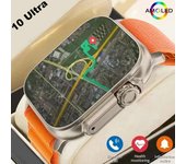 Reloj inteligente 10 Ultra con respuesta de llamadas, 2,2 pulgadas, carga inalámbrica NFC, reloj deportivo para hombre y mujer, reloj con control del ritmo cardíaco para teléfonos Apple iOS y Android 10 ultra negro